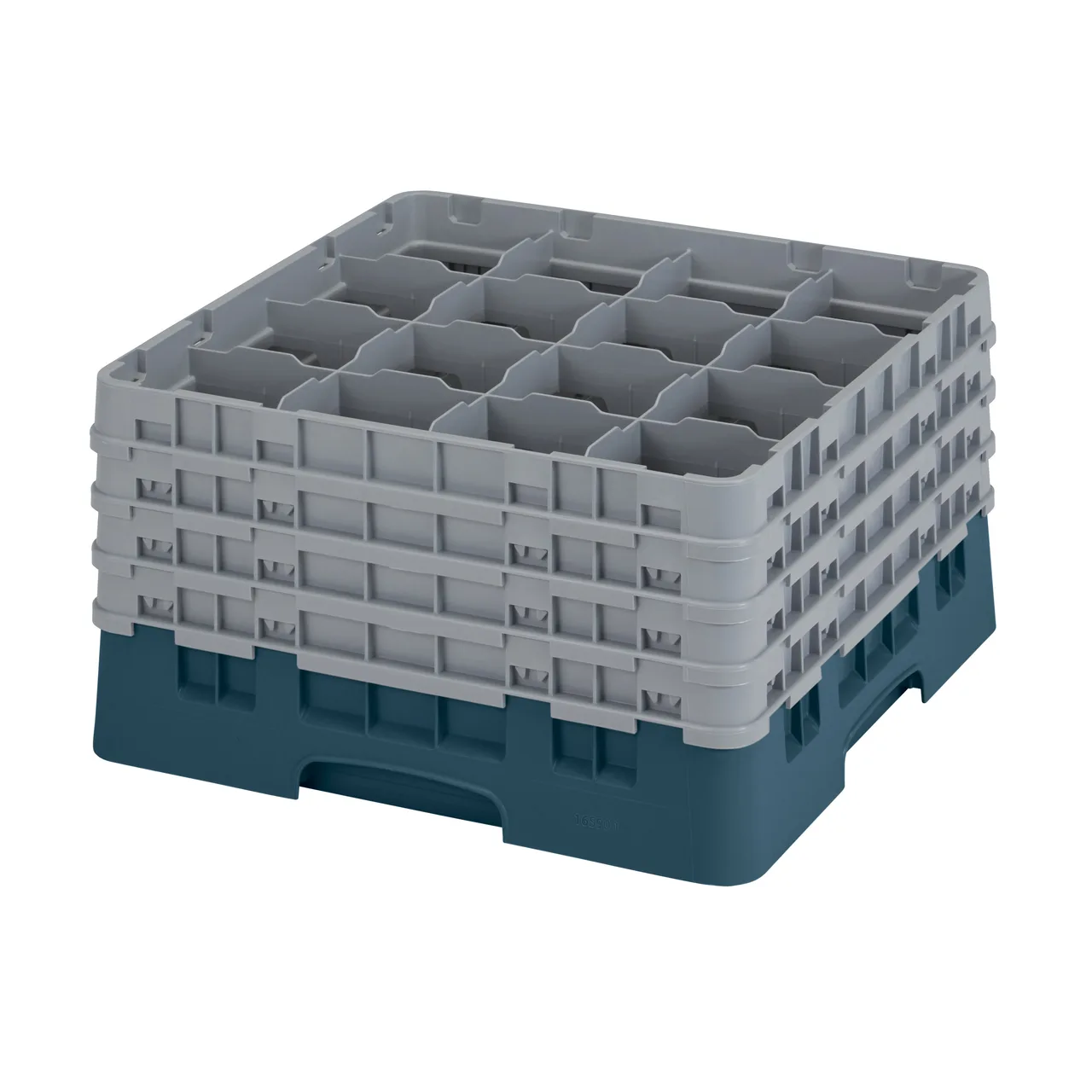 Cambro 16S900414 Camrack Glass Rack, Teal, Full Size, 19-3/4 x 19-3/4, 16 Compartments, 4-3/8 Max Dia