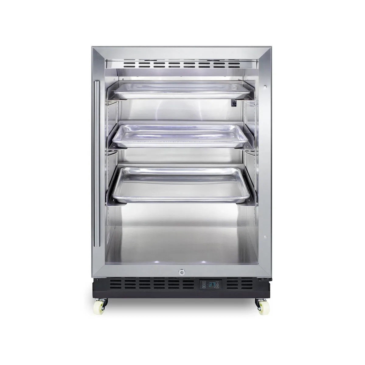 Summit SCR610BLRI 24" Glass Door Undercounter Refrigerator in Black, 5 cu. ft.