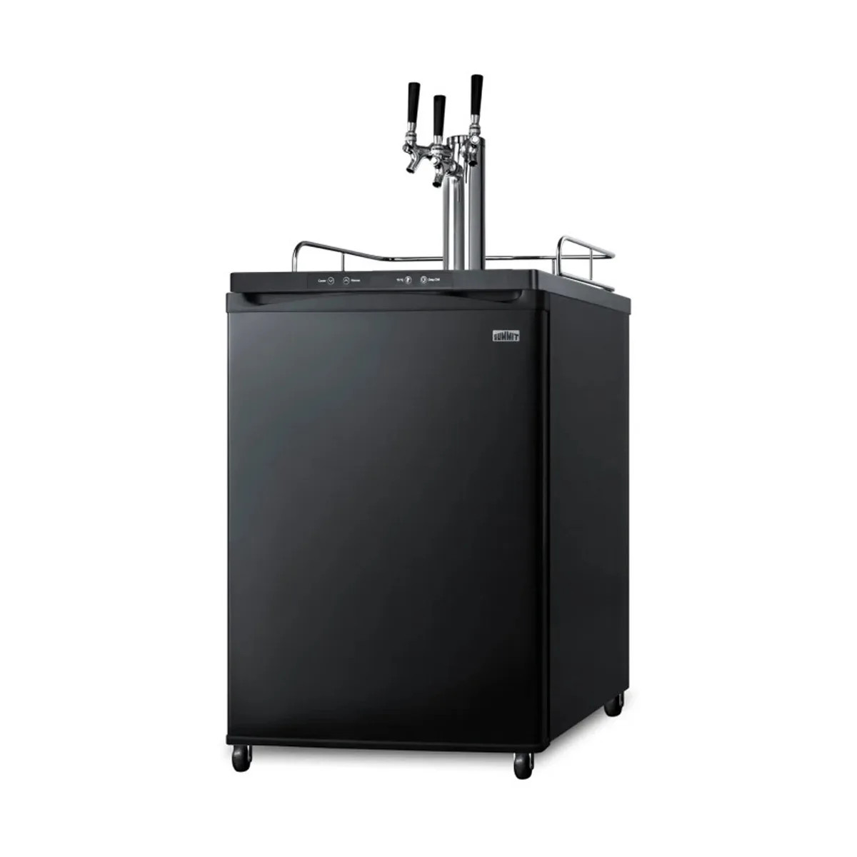 Summit SBC635MTRIPLE - 24" Black Keg Cooler, 5.6 Cu.ft., 3‑Tap Triple Draft, R600a, CARB Compliant
