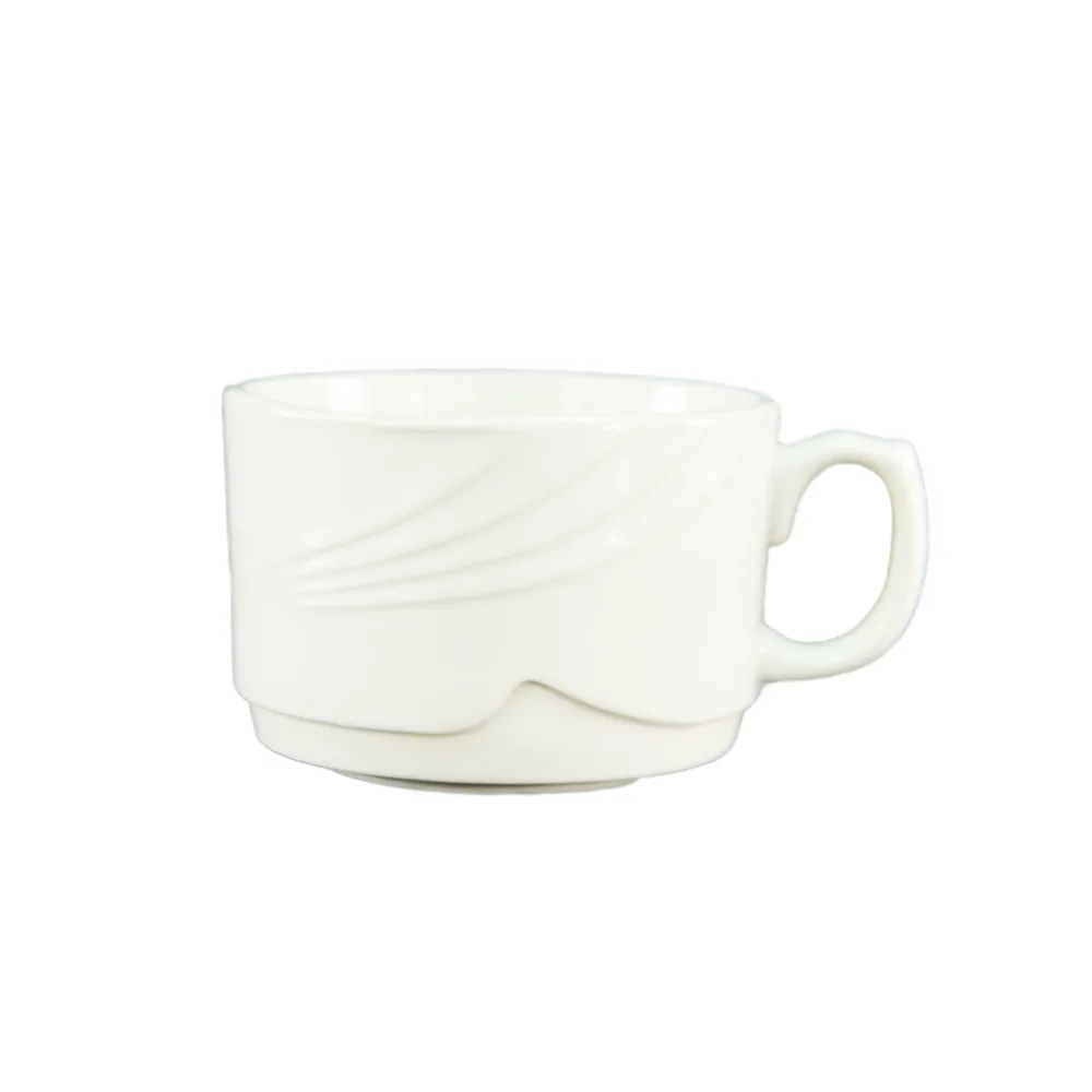 CAC China GAD-35 Demitasse Cup, 3.5 oz (2‑7/8" Dia x 2" H), White Porcelain - 1 Dozen