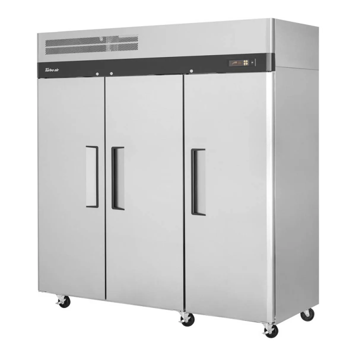 Turbo Air M3R72-3-N 77" 3-Section Reach-In Refrigerator w/ 3 Solid Doors, Top Mount, Aluminum Interior, 66 cu. ft.