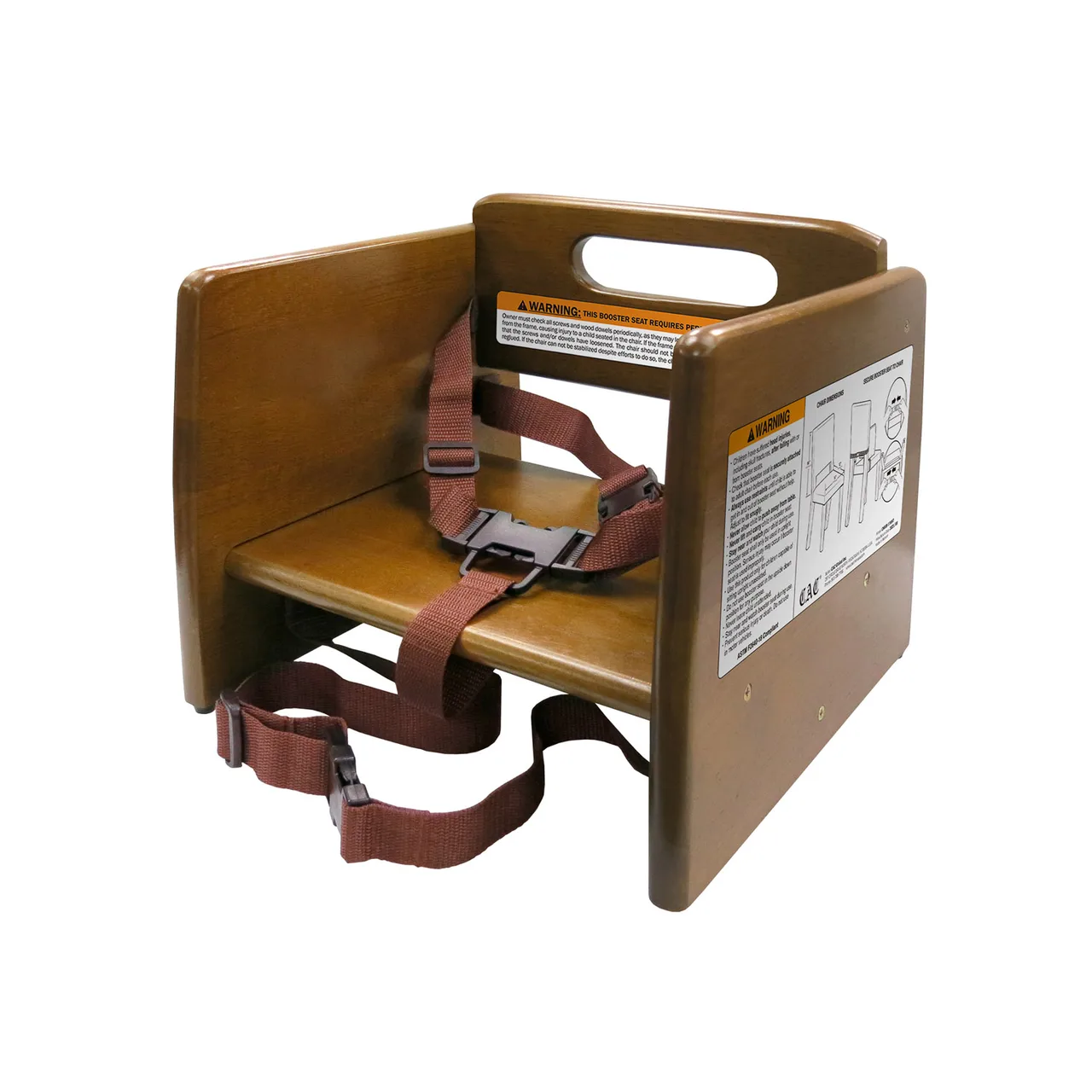 CAC China CHWB-11WNT Wood Restaurant Booster Seat, 10-7/8'H Walnut Finish