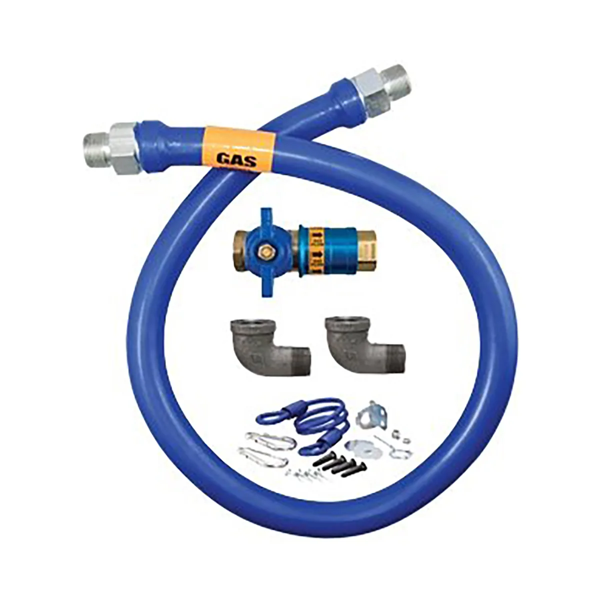 Dormont 1675KITCF48 Deluxe Safety Quik 48" Gas Connector Kit, Two Elbows, Restraining Cable, 3/4" Dia