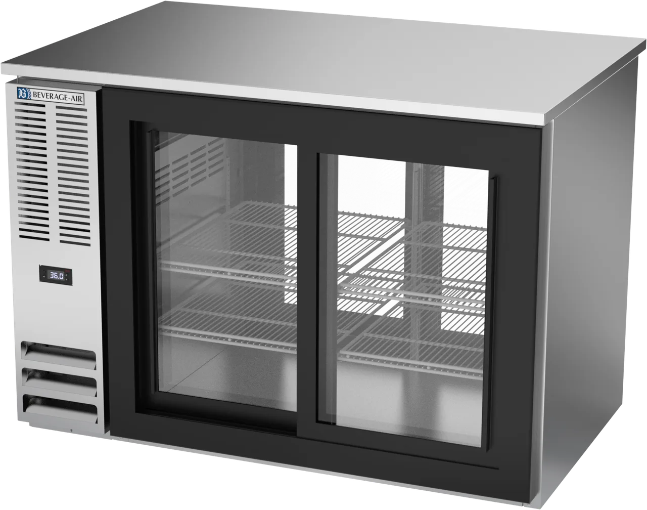 Beverage Air BB48HC-F-GS-PT-S Thru Cooler, 48" W x 31.9" D x 34" H, 15.14 cu ft, 4 Glass Doors, R290