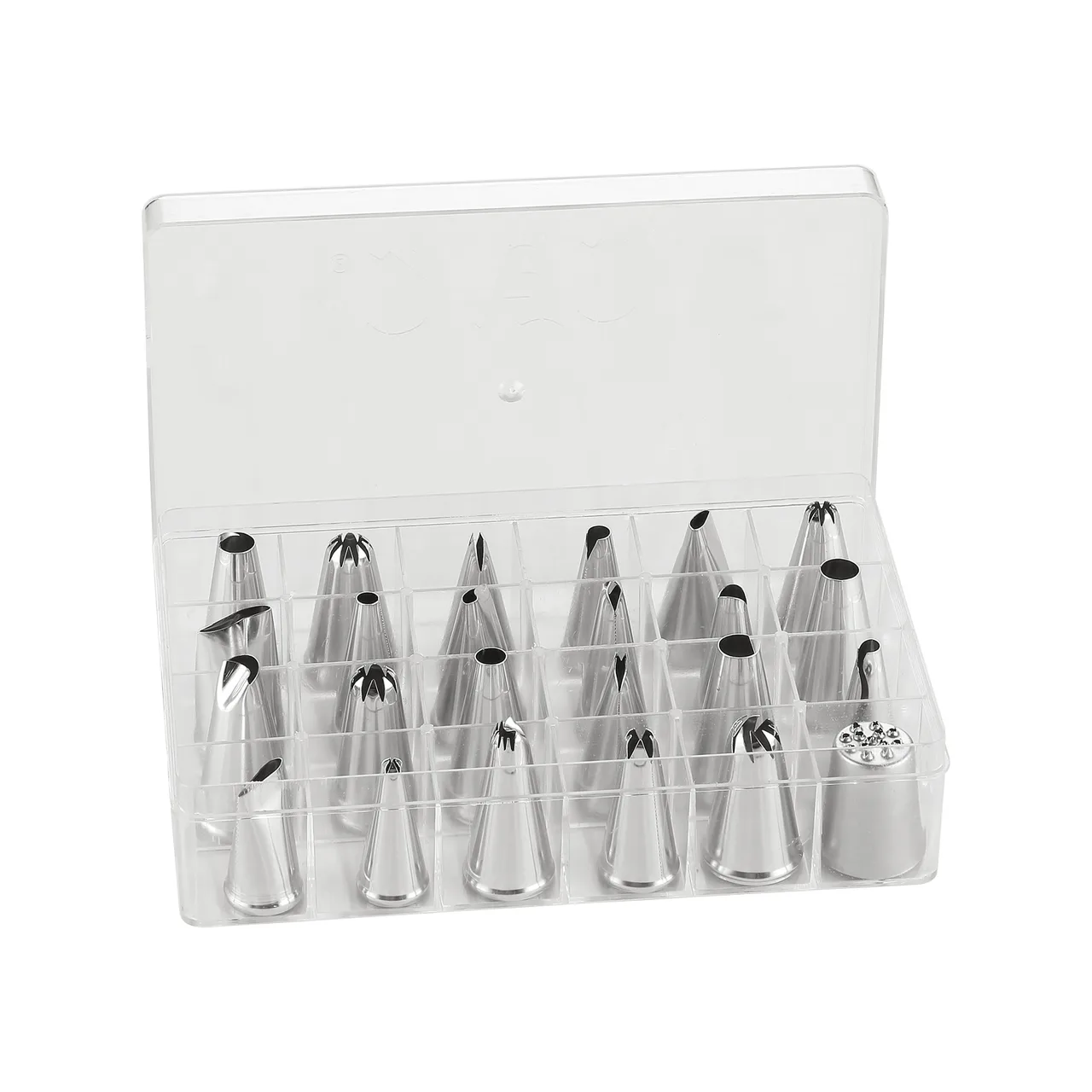 CAC China B7DT-24 Stainless Steel Decorating Tip Set, 24 Pieces/Set