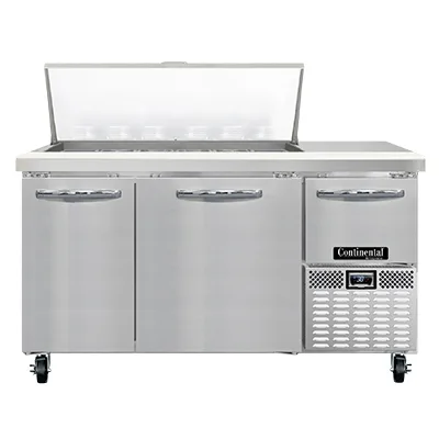 Continental Refrigerator RA60N18M 60" Mega Top Sandwich Prep Table w/ 3 Doors, 18 pans