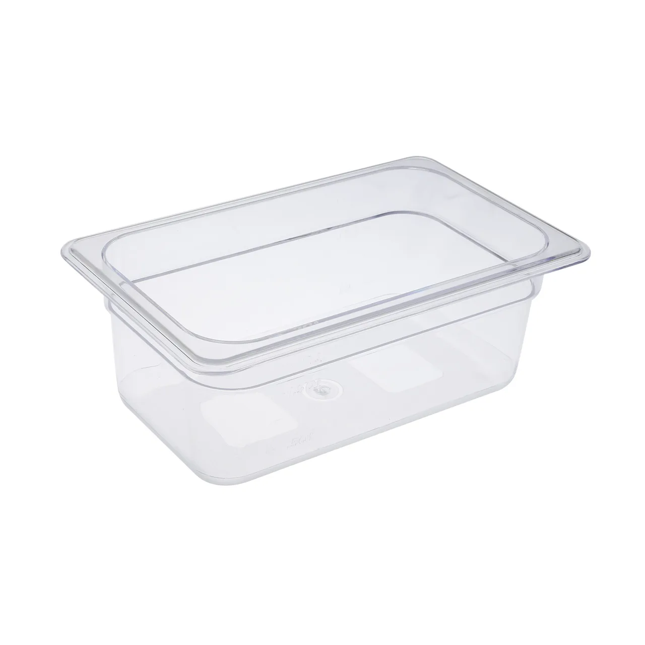 CAC China PCFP-Q4 Polycarbonate Food Pan, 1/4-Size, 4" Deep, Clear, Non-Stick Interior