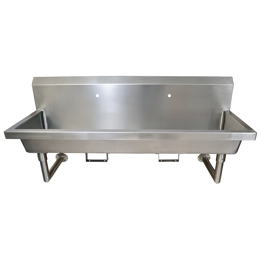 BK Resources MSHS-60W1B 60" Wall Mounted Hand Sink without Faucet - with Knee Valve Bracket / 14 g