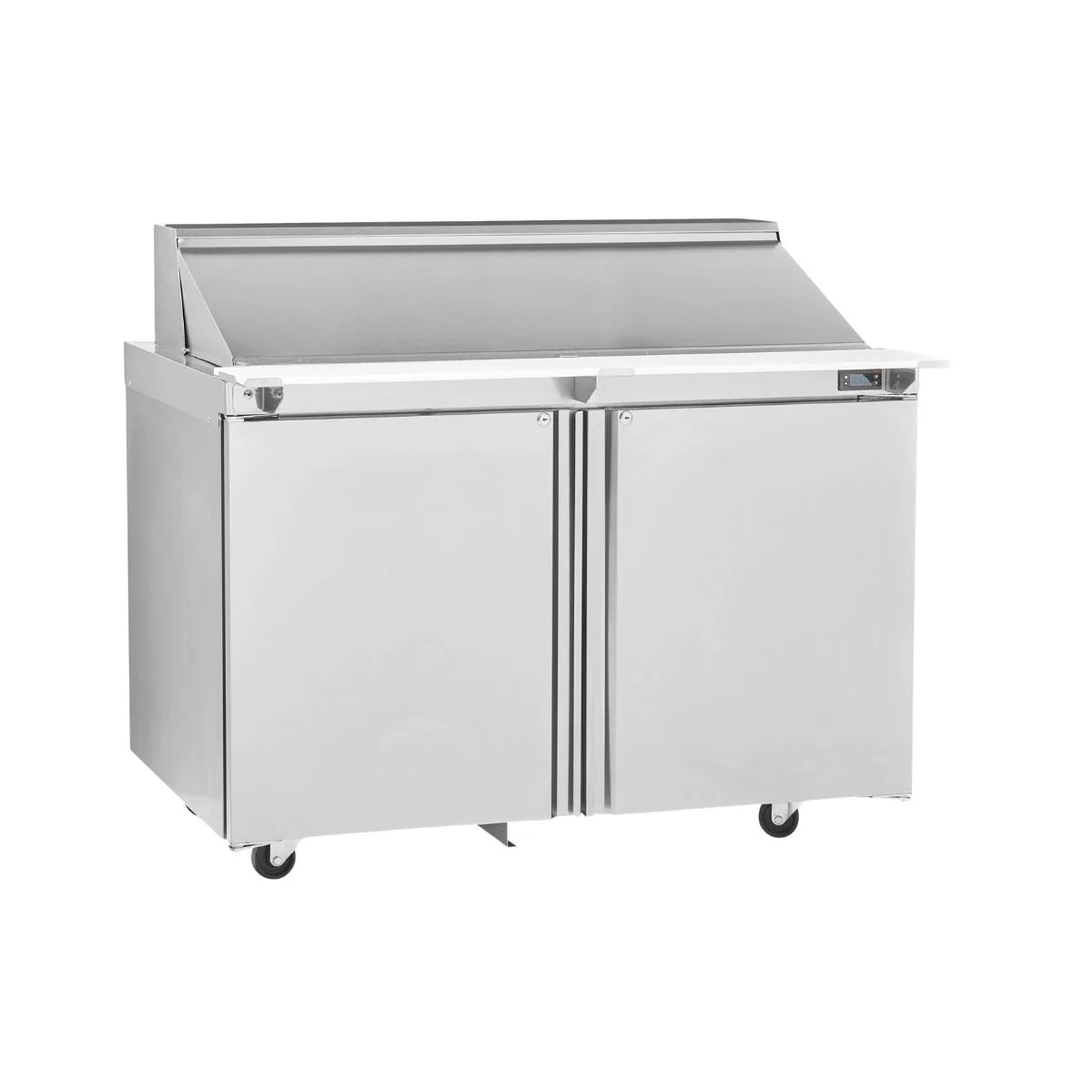 Delfield 4448NP-6 48" 2-Door Sandwich and Salad Prep Table, 6 Pans, Stainless Steel