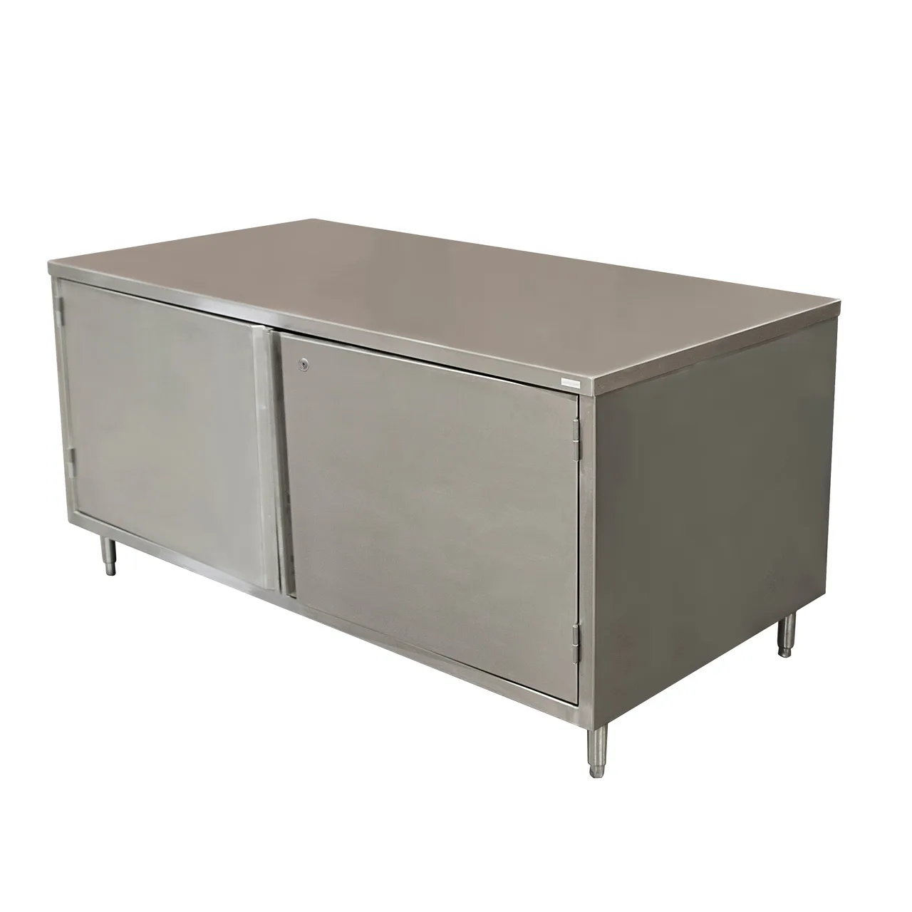 BK Resources CST-3672HL 72" Cabinet Base Hinged Doors Work Table with Lock