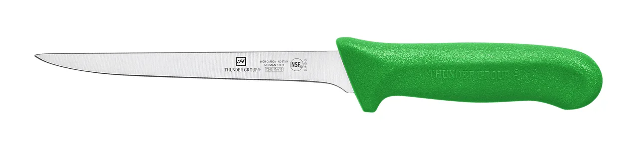 Thunder Group SLKF404GR Boning Knife, 6" Blade, Narrow, Polypropylene Handles, Green