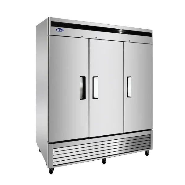 Atosa USA MBF8508GR 81" Three Solid Door Reach-In Refrigerator, Bottom Mount, 67.99 cu. ft.