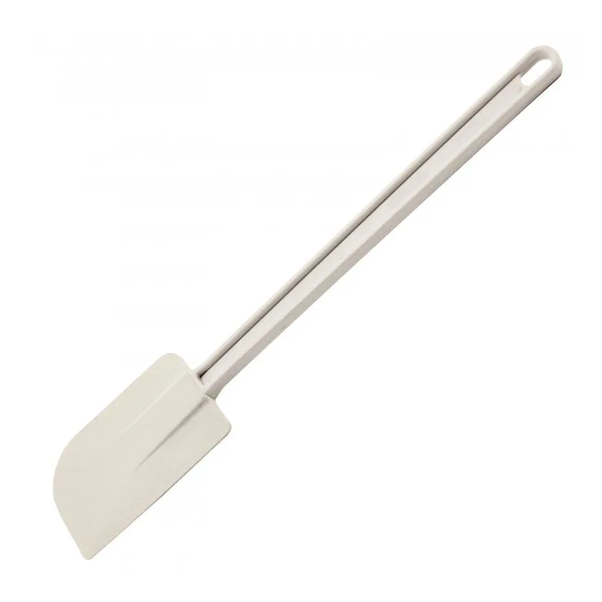 Omcan USA 80029 Commercial Spatula, 16" L Flat Blade, White Plastic Handle, 15"-17" Overall Length