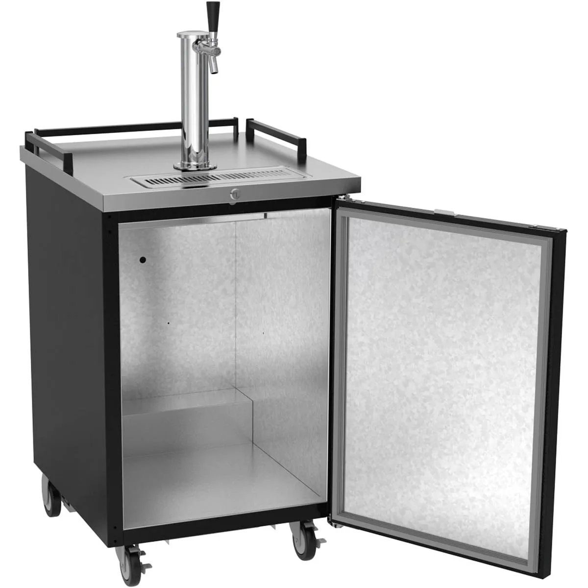 Beverage Air BM23HC-B 24" Beer Cooler 7.66 Cu Ft Black 1‑Keg 1‑Col 3" Faucet 1/6 HP 4" Casters USA