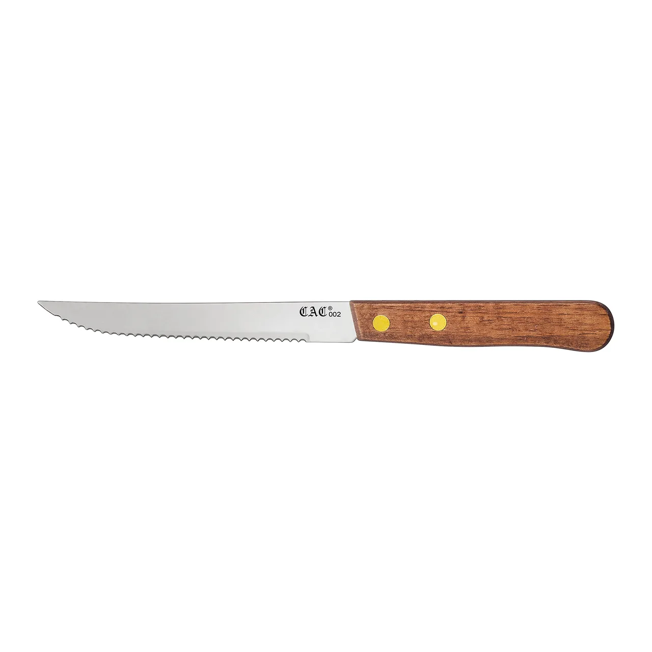 CAC China KWSK-46 Steak Knife, 4-3/4", Stainless Steel Blade, Wood Handle, Sold per 1 Dozen