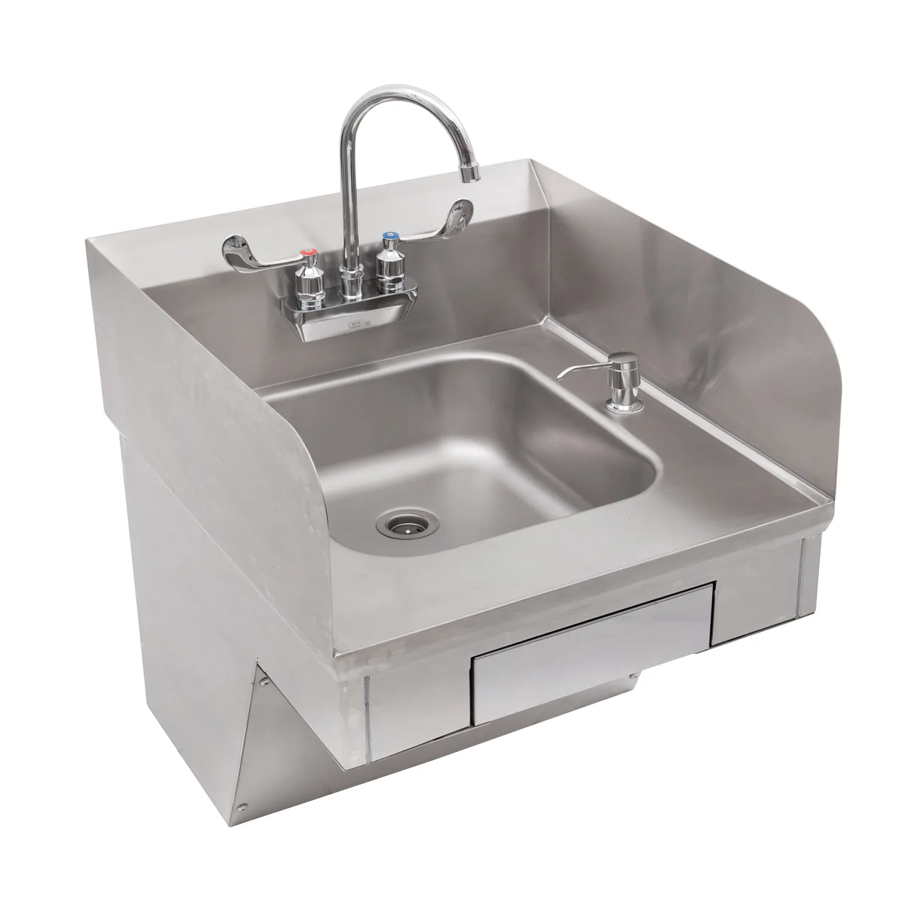 John Boos PBHS-ADA-P-STD-SSLR-X 22" Wall Mounted Hand Sink w/Wrist Faucet & Dispensers - flyer