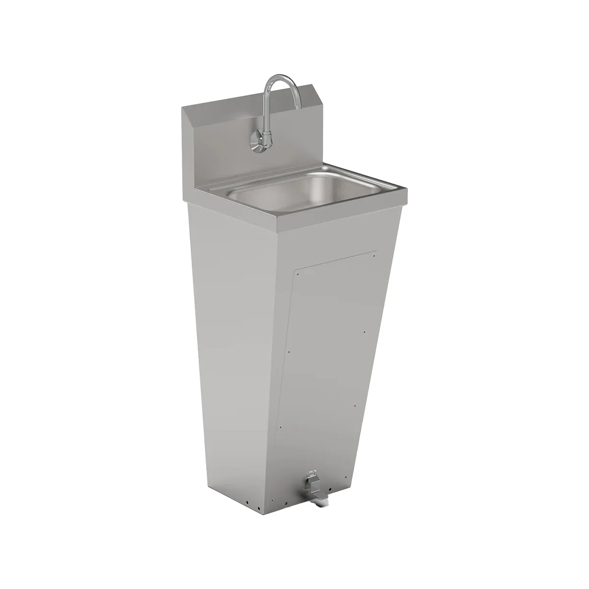 John Boos PBHS-F-1410-FV1-T 14" Pedestal Mounted Hand Sink without Faucet / with Foot Valve - 18 g