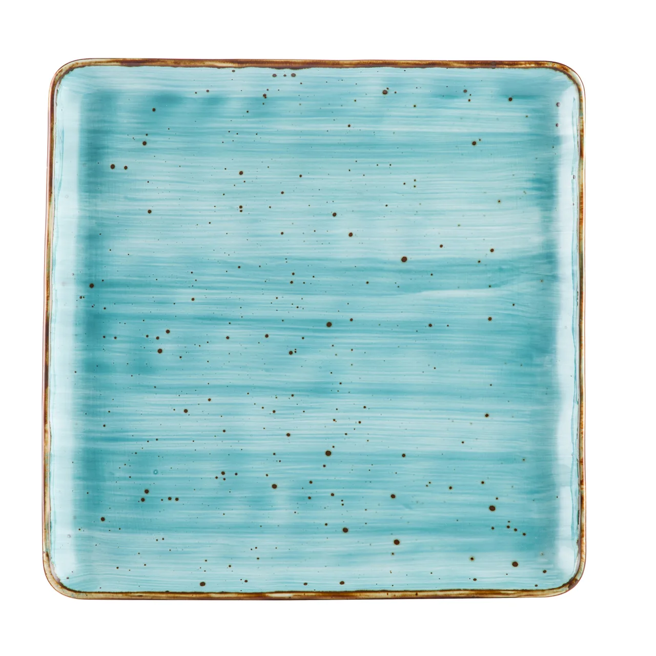 CAC China TUS-SQ16-TQS Tucson Sq Plate 10" x 10" x 1/2" Porcelain Turquoise Dishwasher Safe- Dozen