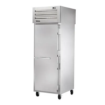 True STR1FPT-1S-1S 28" 2-Solid Door Pass-Thru Freezer, Top Mounted, 31 cu. ft., Stainless Steel