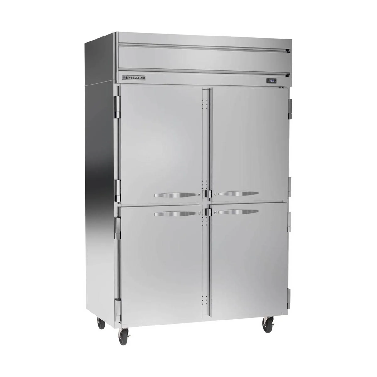 Beverage Air HFPS2HC-1HS 52" 4-Half Solid Door Reach-In Freezer, Top Mounted, 45.2 cu. ft., Stainless Steel