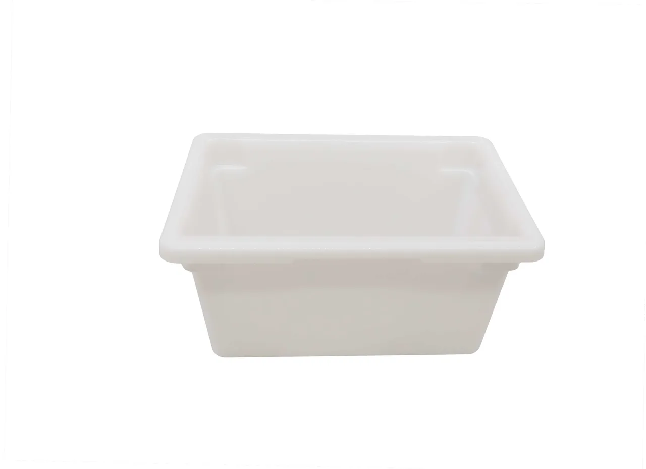 Omcan USA 85127 Food Storage Container – 12" x 18" x 9"H Stackable Polypropylene White NSF