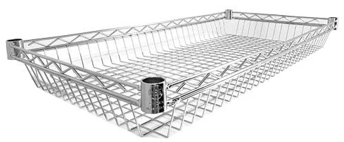 Omcan USA 47323 Wire Food Display Basket, Rectangular 18" x 36" x 3", Chrome Plated Construction