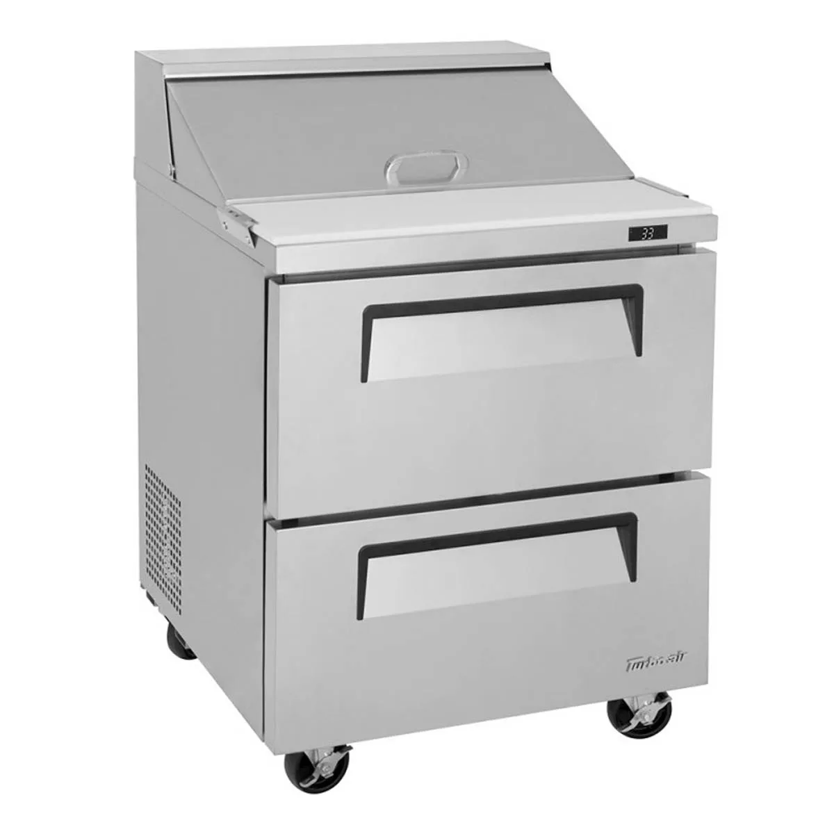 Turbo Air TST-28SD-D2-N 27" One Section Sandwich / Salad Prep Table w/ 2 Drawers, 8 Pans