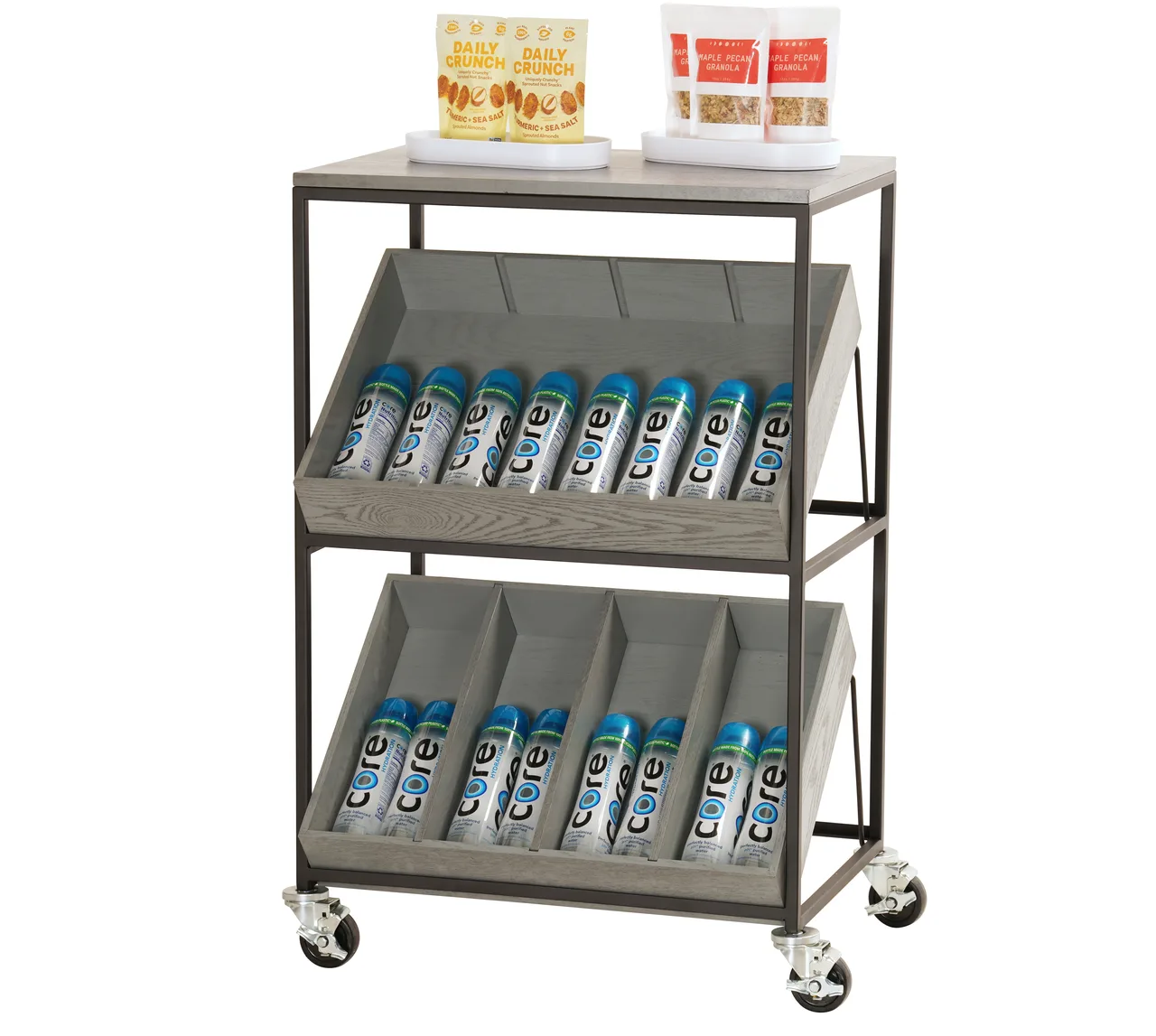 Cal-Mil 23166-83 Merchandising Cart, 3-Tier, 28"W x 20"D x 40"H, Ashwood