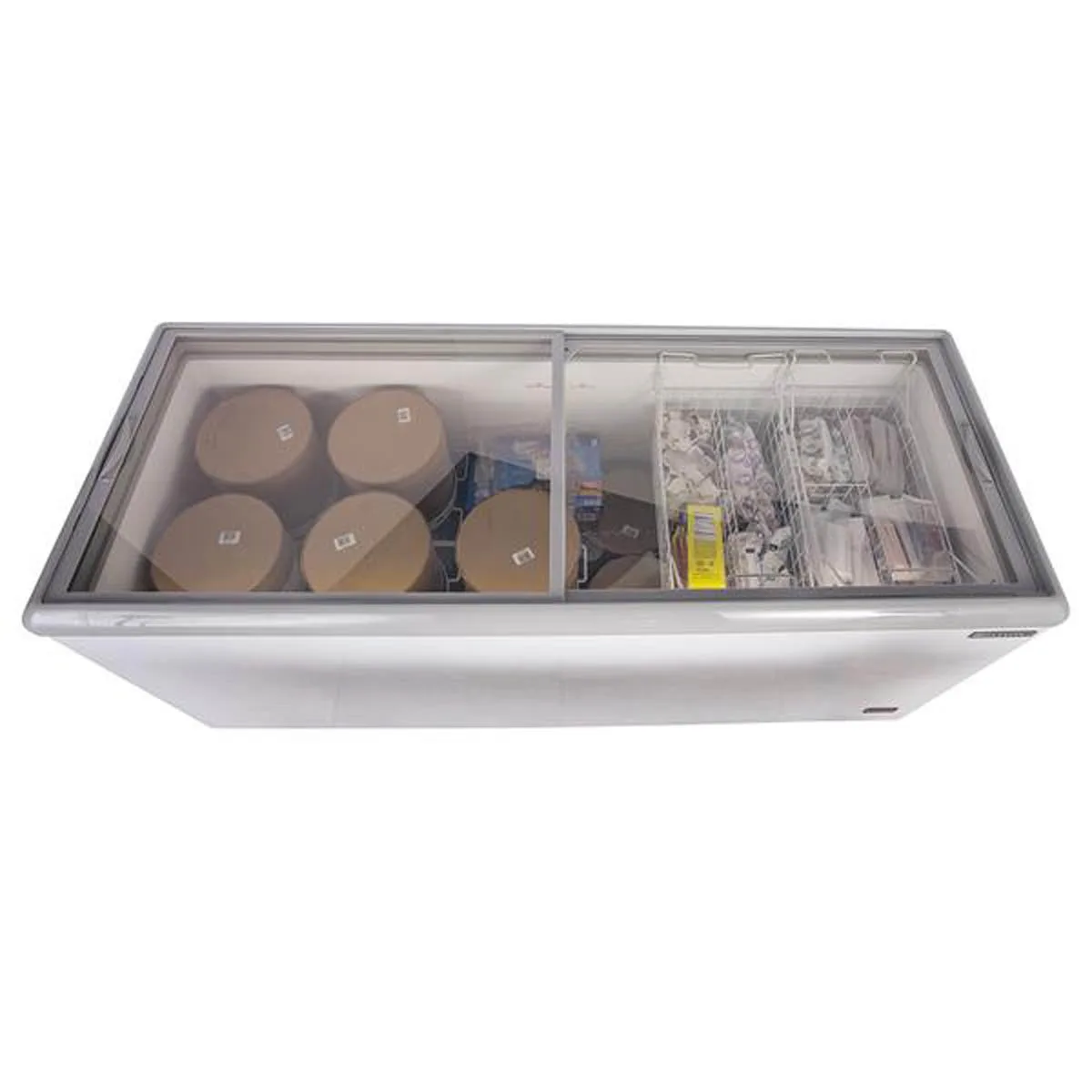 Maxx Cold MXDC-12 70" Ice Cream Dipping Cabinet w/ Curved Sneeze Guard