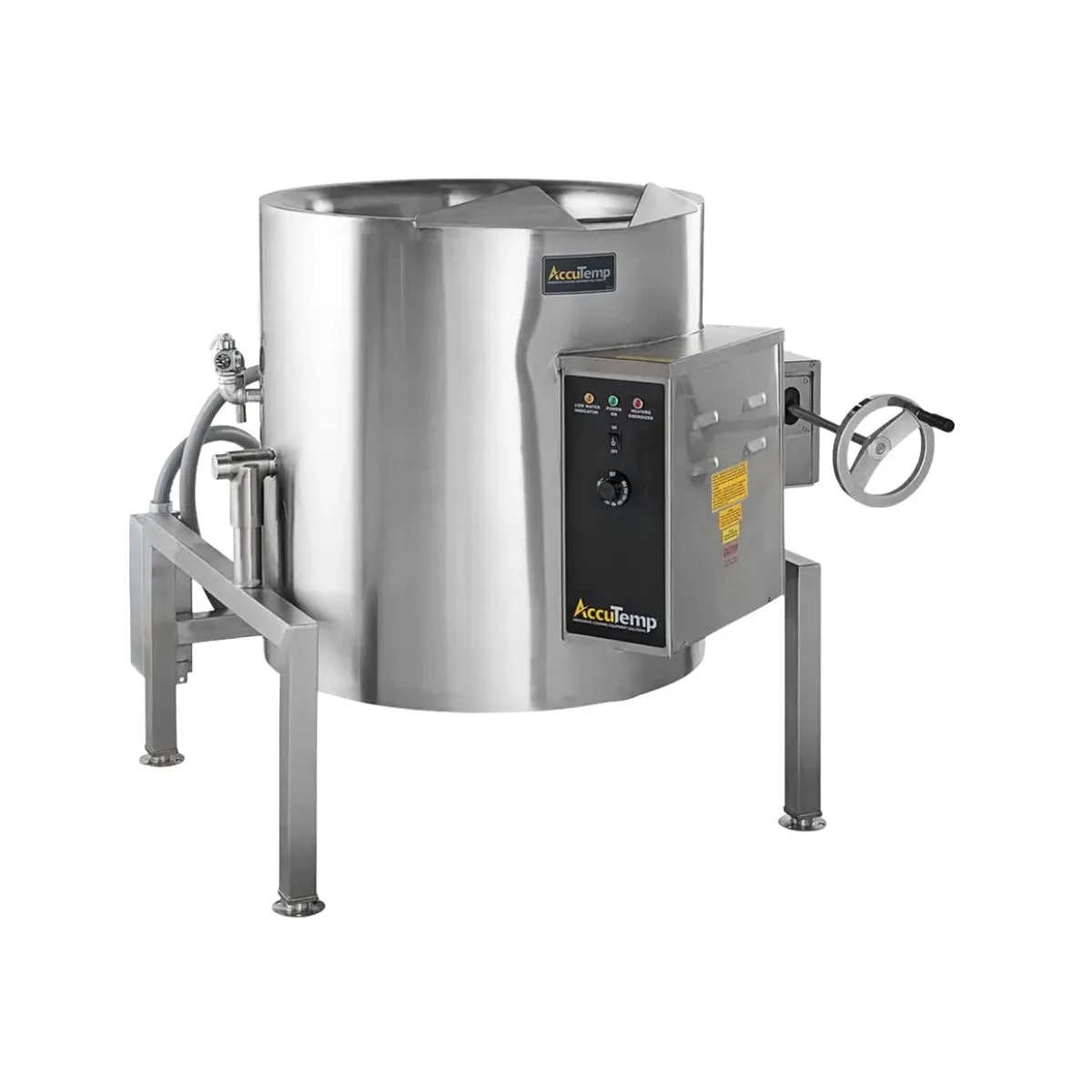 AccuTemp ALTWE-30 30 Gal Floor Tilting 2/3 Steam Jacketed Electric Kettle, Quad-Leg Base, 208/240V