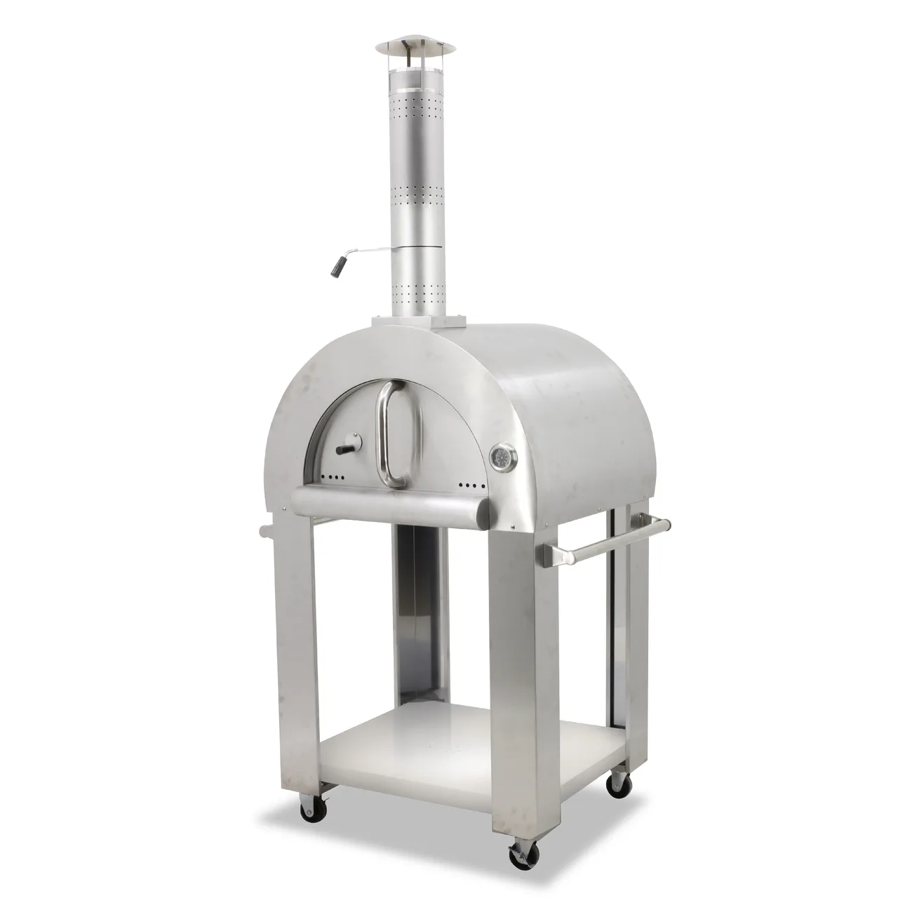 Omcan USA 43113 Wood / Coal / Gas Fired Pizza Oven w/ Brick Deck, Removable Door