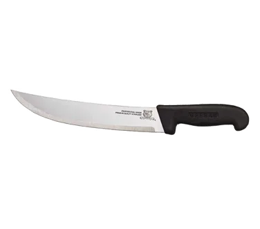 Omcan USA 12250 - Stamped 10" Steak Knife, Granton Blade, Plastic Black Handle