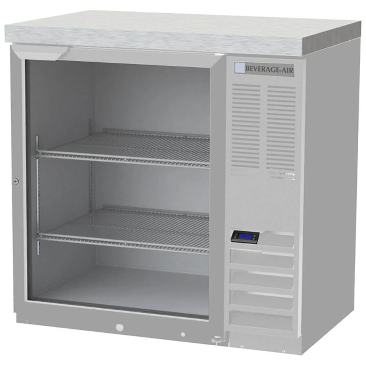Beverage Air BB36HC-1-G-S-27 36" 1 Section Black Back Bar Cooler with Glass Door