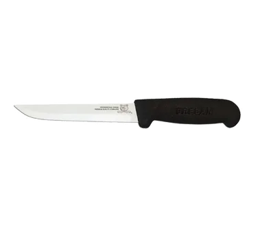 Omcan USA 11637 Boning Knife, 6" Straight Blade, Stainless Steel, Black Plastic Handle