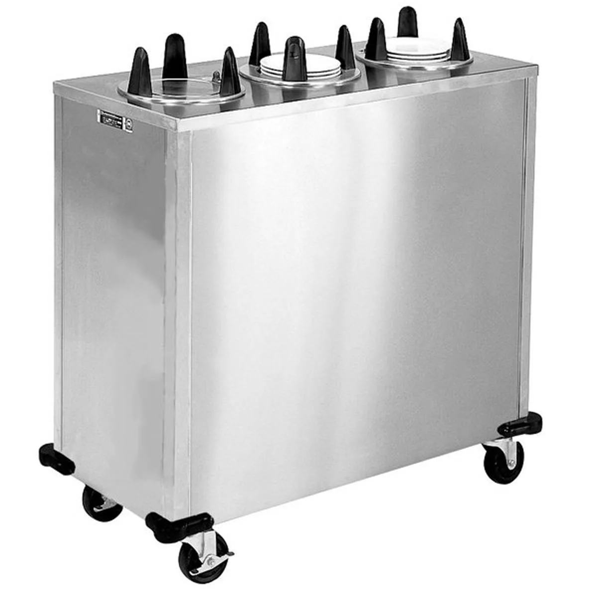 Lakeside 5306 Mobile Enclosed 3-Stack Dish Dispenser w/ 6.5" Dia. Dish Size, Unheated
