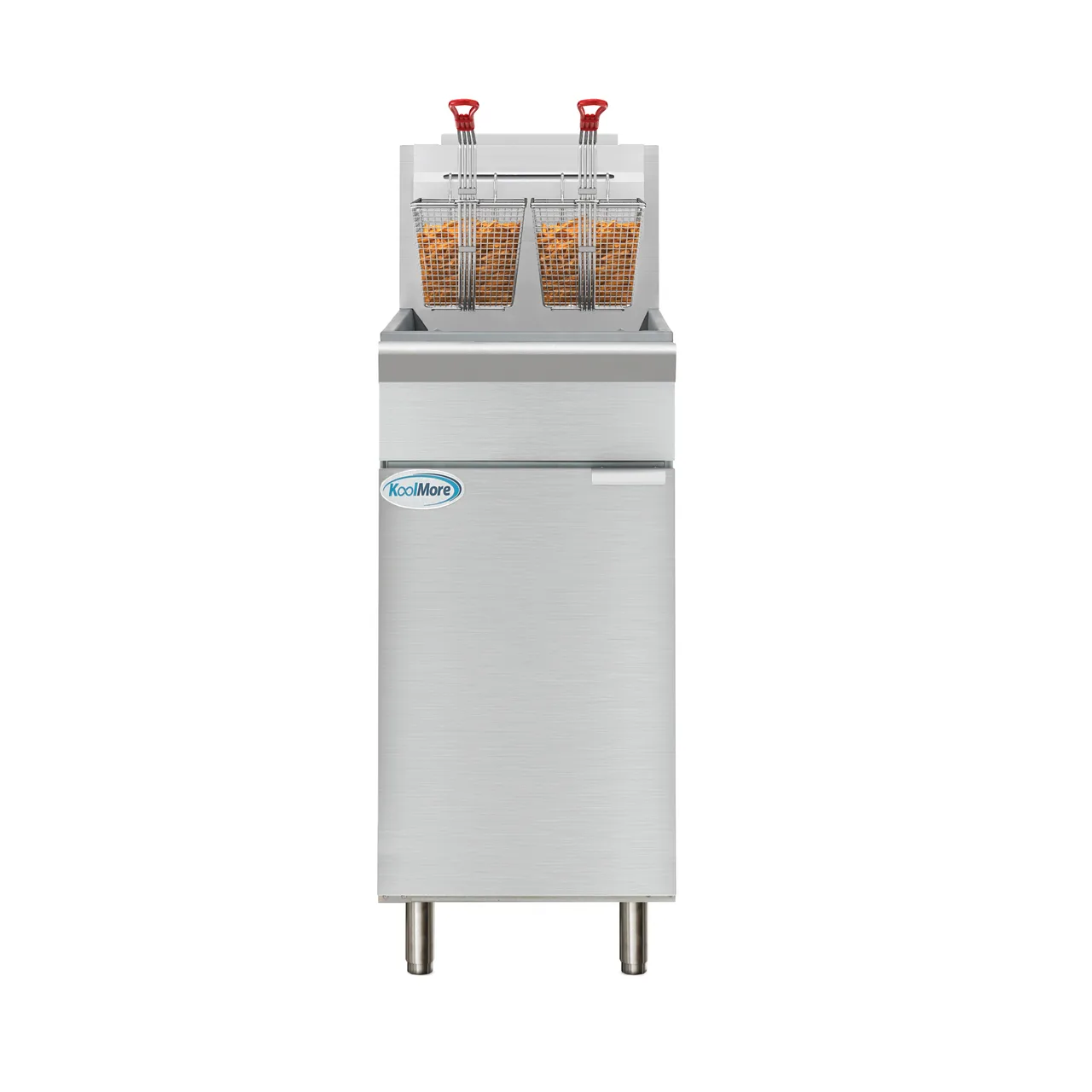 Koolmore KM-FDF50-NG 30" Full Pot Floor Model Natural Gas Fryer w/ 50 lbs, 120.000 BTU