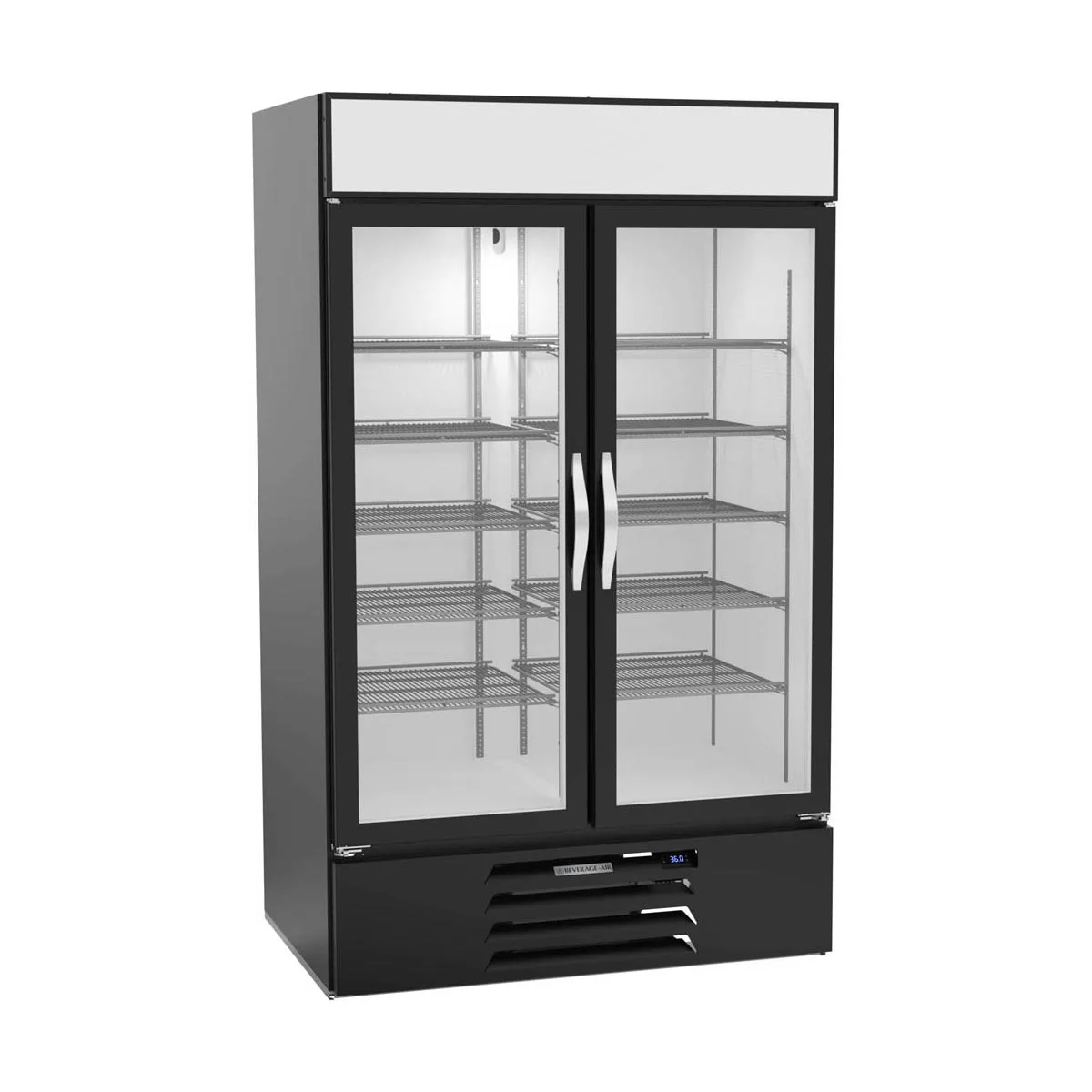 Beverage Air MMR44HC-1-B 47" Two Glass Door Merchandiser Refrigerator in Black, 40 cu. ft.