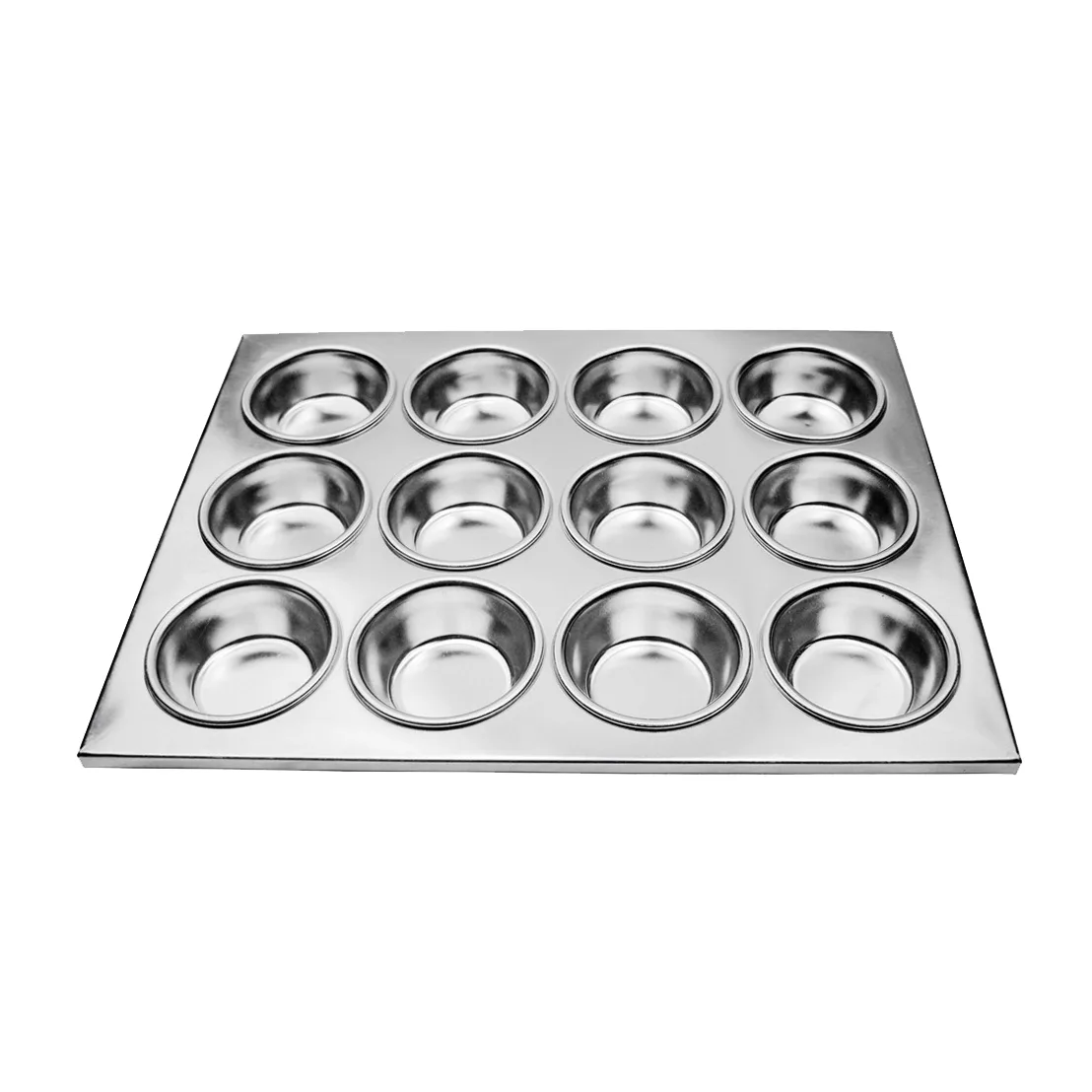 Omcan USA 80628 Muffin Pan, 14" x 10-3/4" 12-Cup Aluminum Uncoated Baking Pan