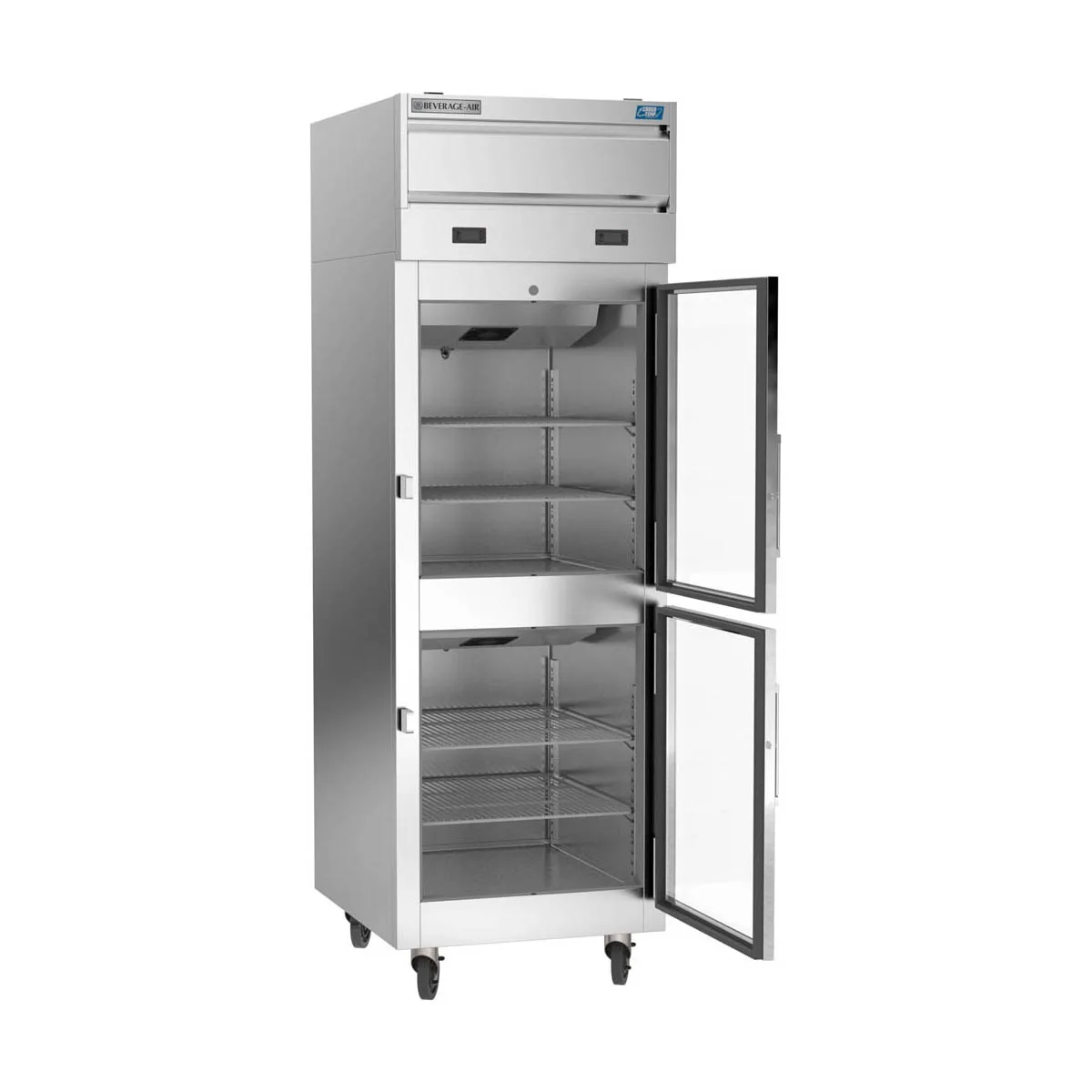 Beverage Air CT12-12HC-1HG 26" 1-Section Convertible Refrigerator Freezer, 2 Half Glass Doors, 18 cu. ft.