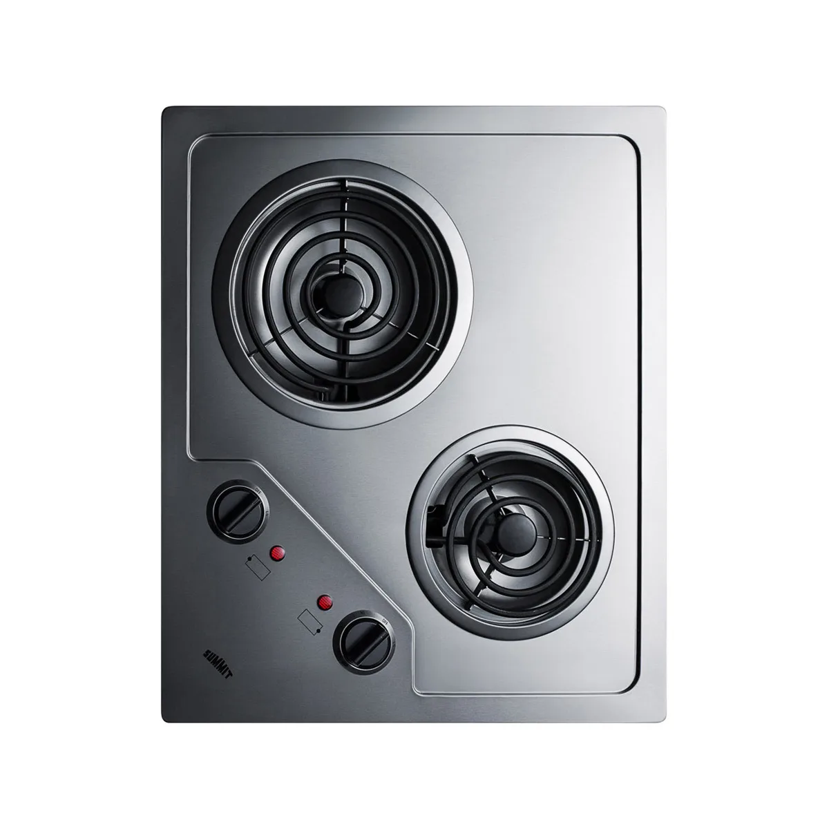 Summit CR2B122 21" Electric Radiant Cooktop w/ (2) Spiral Burners, Stainless Steel, 1.4 kW, 115v