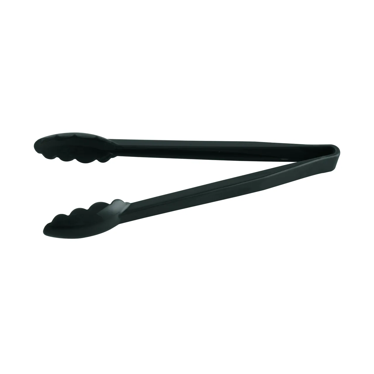 CAC China UTKU-12BK Utility Tongs – 12"-13" Length, Plastic Construction, Black Non‑Coated Handle