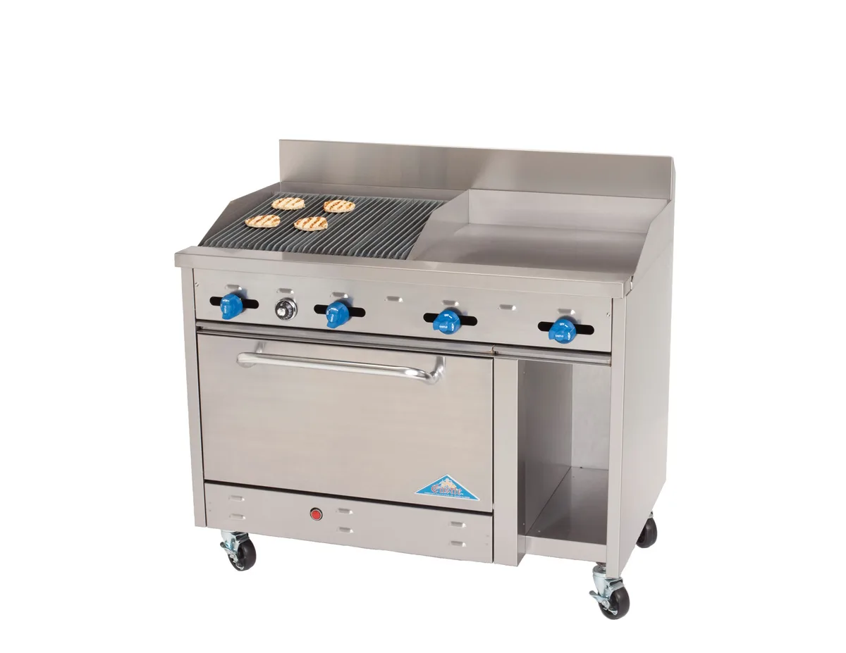Comstock-Castle F3430-24-2RB 48" Gas Restaurant Range w/ 24" Griddle, 24" Charbroiler, (1) Standard Oven, (1) Cabinet Base, 138.000 BTU
