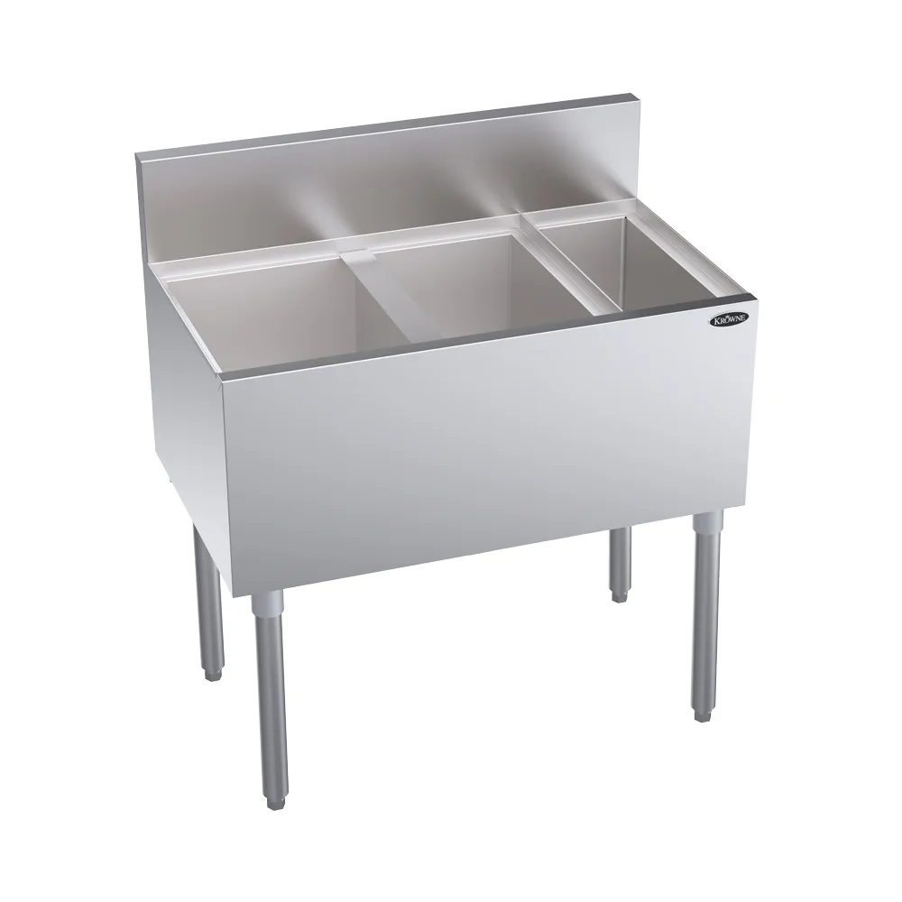 Krowne KR19-MS32L Bottle Well Bin Underbar Ice Bin/Cocktail Station w/ 92 lb Ice Bin