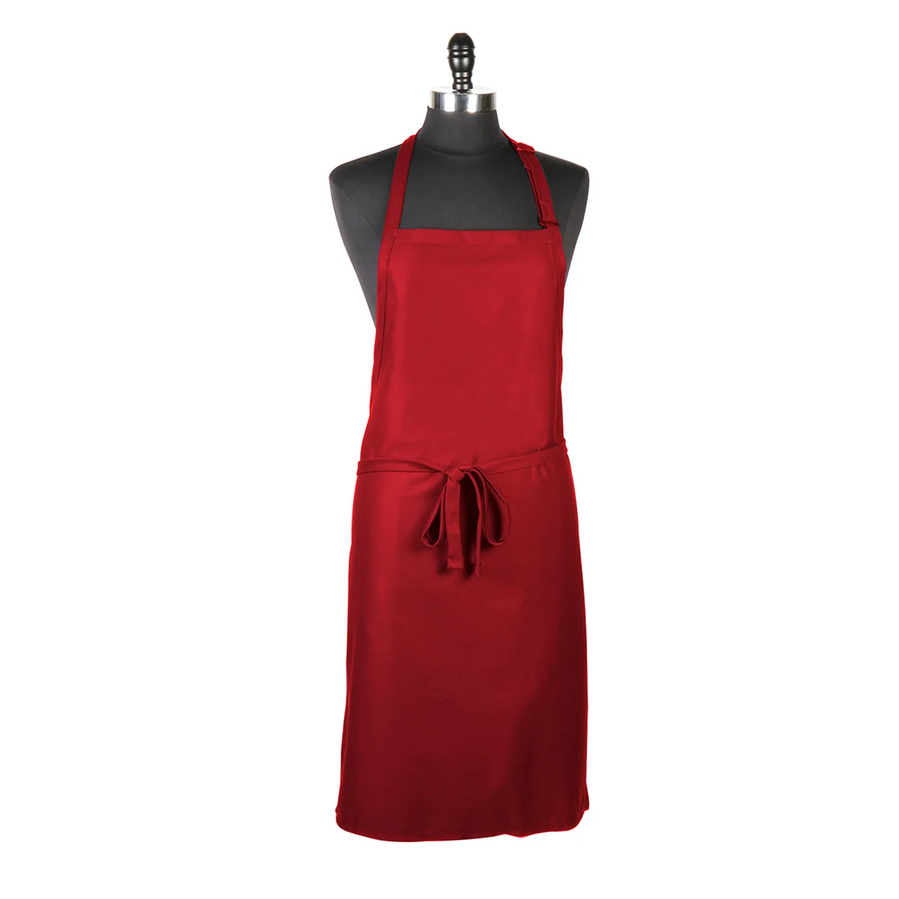 Mercer M61120RD Bib Apron – 33" x 23" Red Poly/Cotton Twill, Neck‑Adjustable, Pocket‑Free, 65/35 for Restaurant