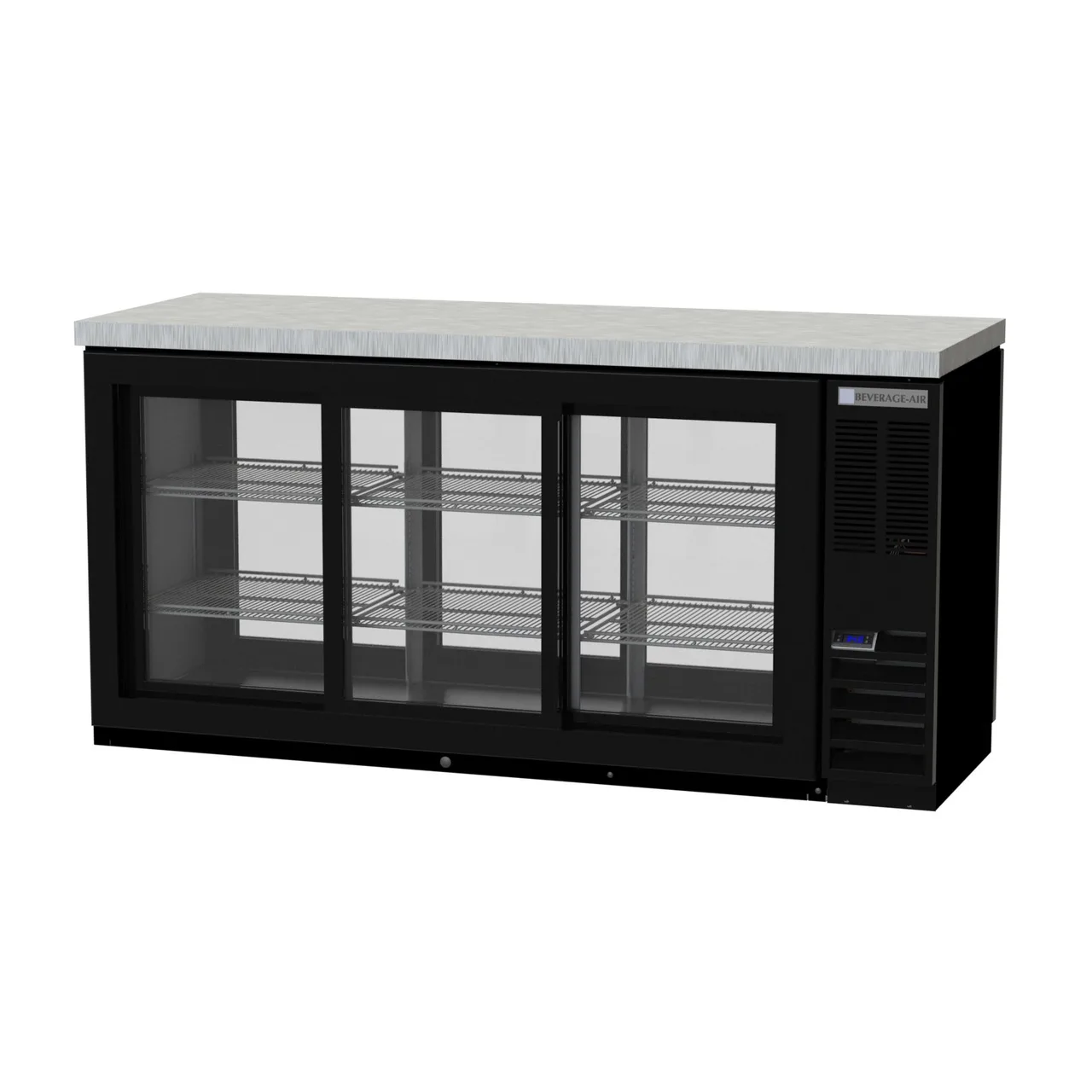 Beverage Air BB72HC-1-GS-PT-B-27 72" Pass-Thru Glass Door Back Bar Cooler