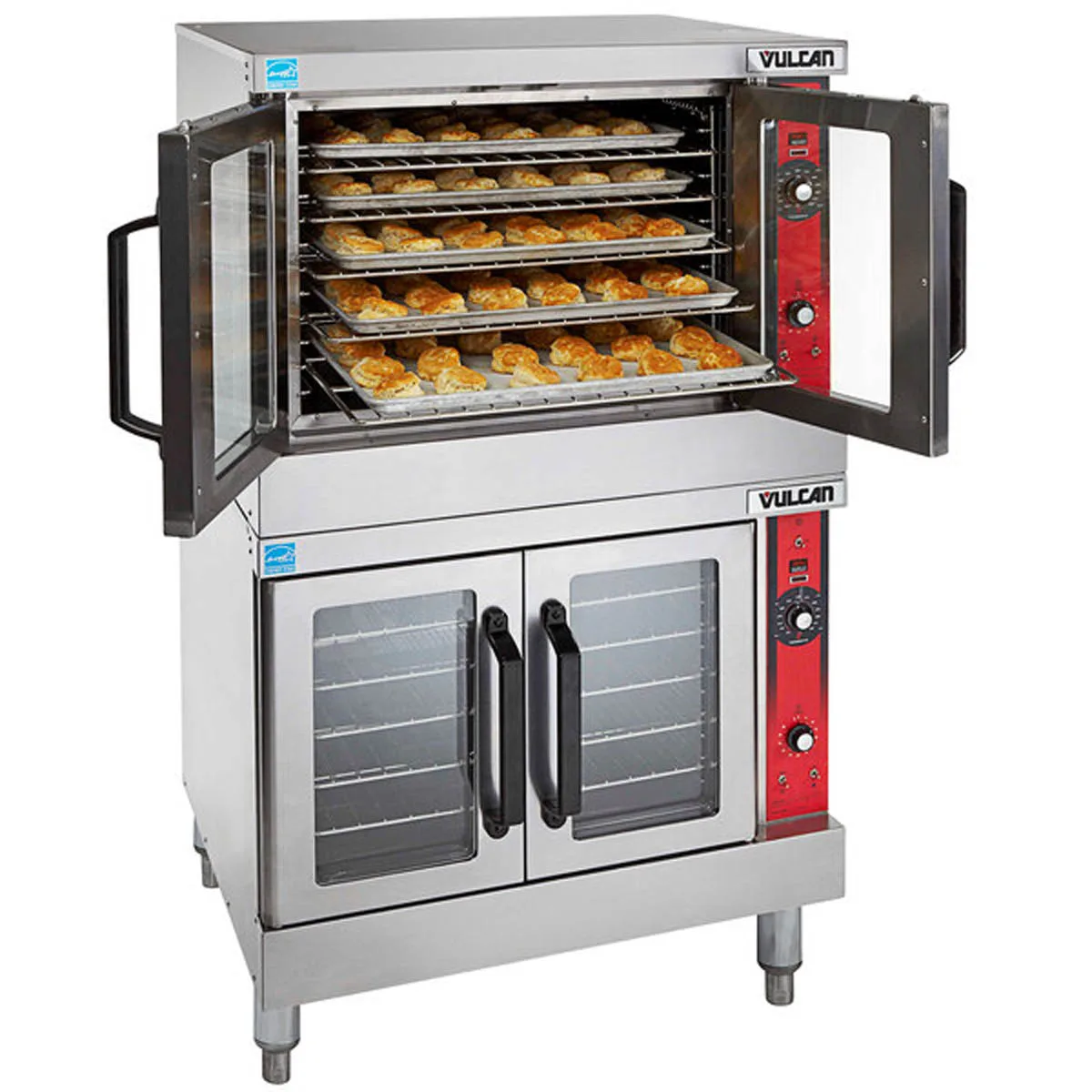 Vulcan VC44GC Full Size Gas Convection Oven with Double Deck, Computerized Controls, 100.000 BTU