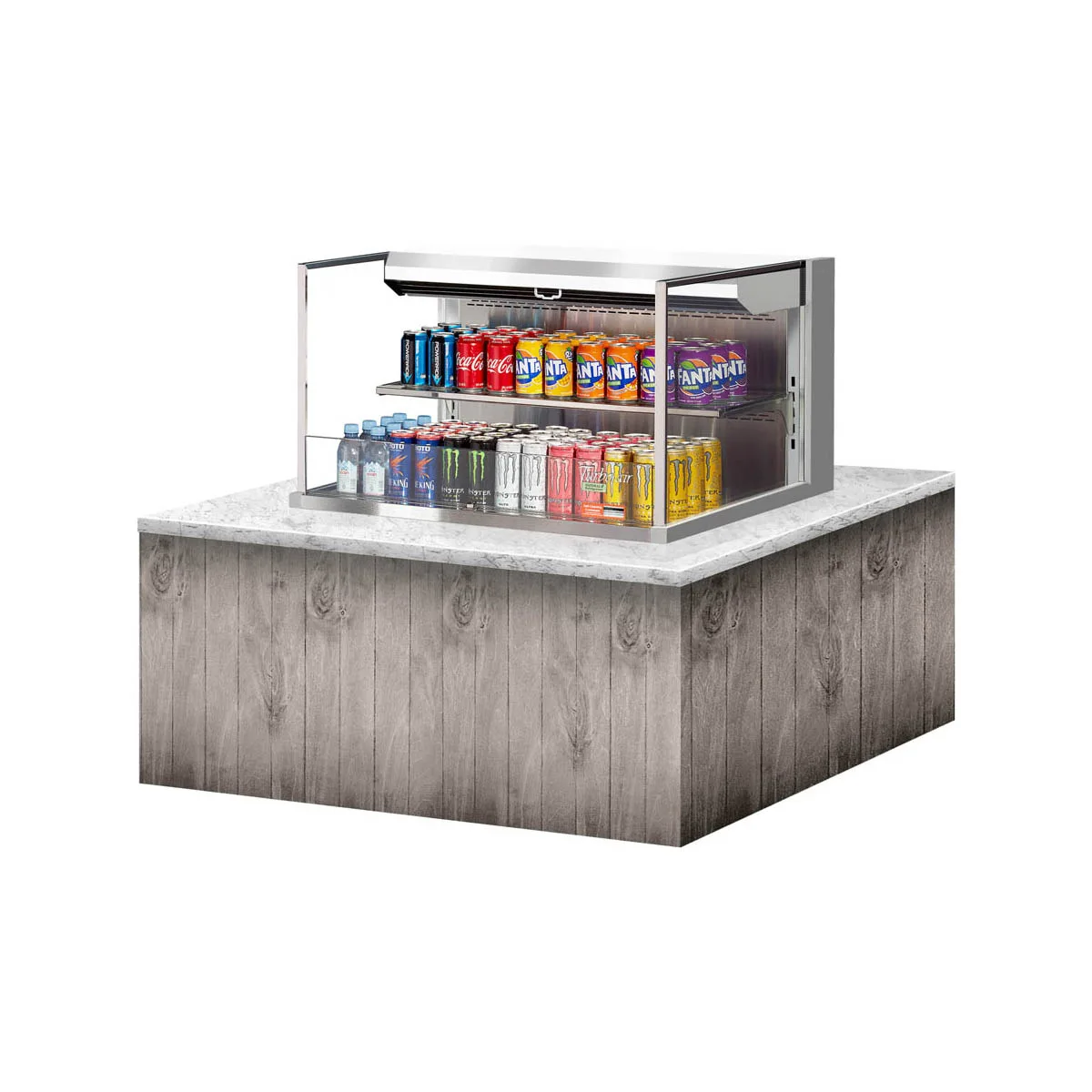 Turbo Air TOM-36L-UF-S-2SI-N 35" Drop In Open Refrigerated Deli Display Case