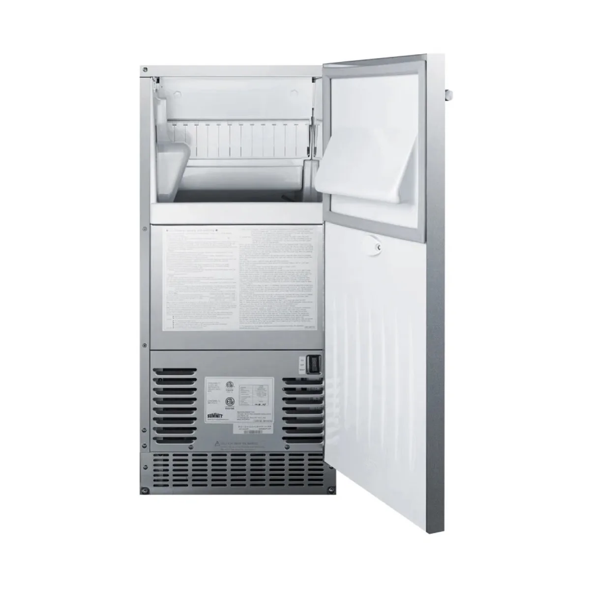 Summit BIM68OSPUMP 15" Air Cooled Gourmet 62 lb Undercounter Ice Machine with 26 lb Bin, Pump Drain