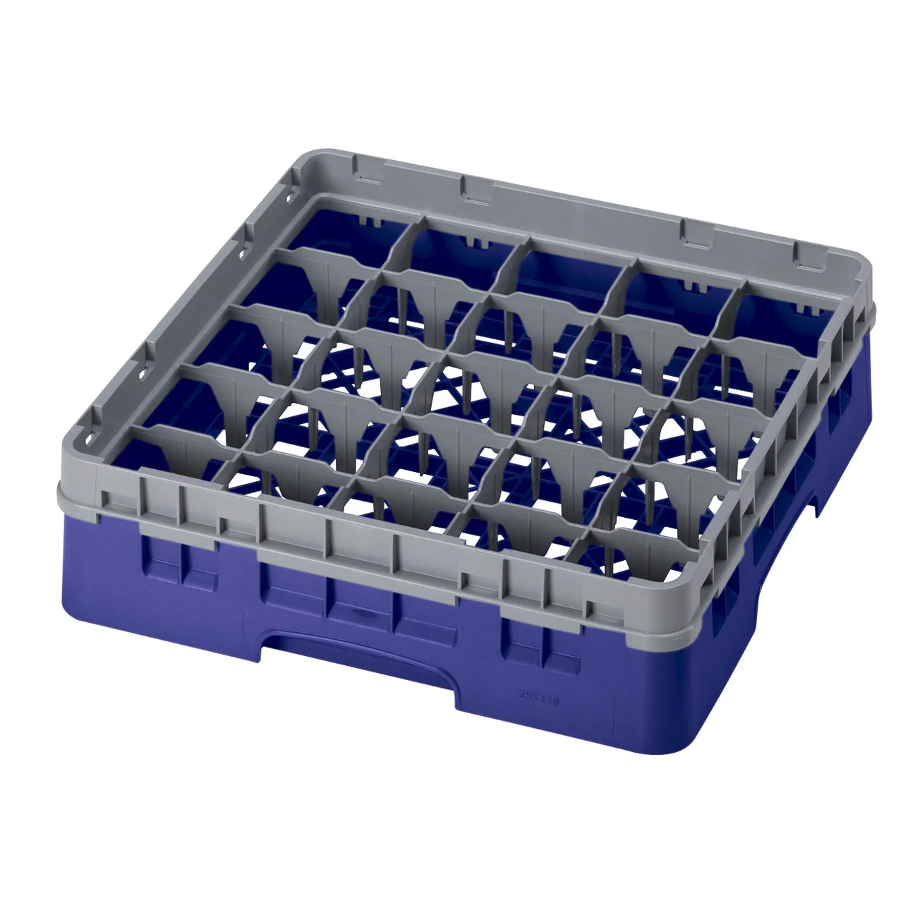 Cambro 25S318186 Camrack Glass Rack, Navy Blue, 19-3/4 x 19-3/4, 25 Compartments, 3-7/16 Max Dia