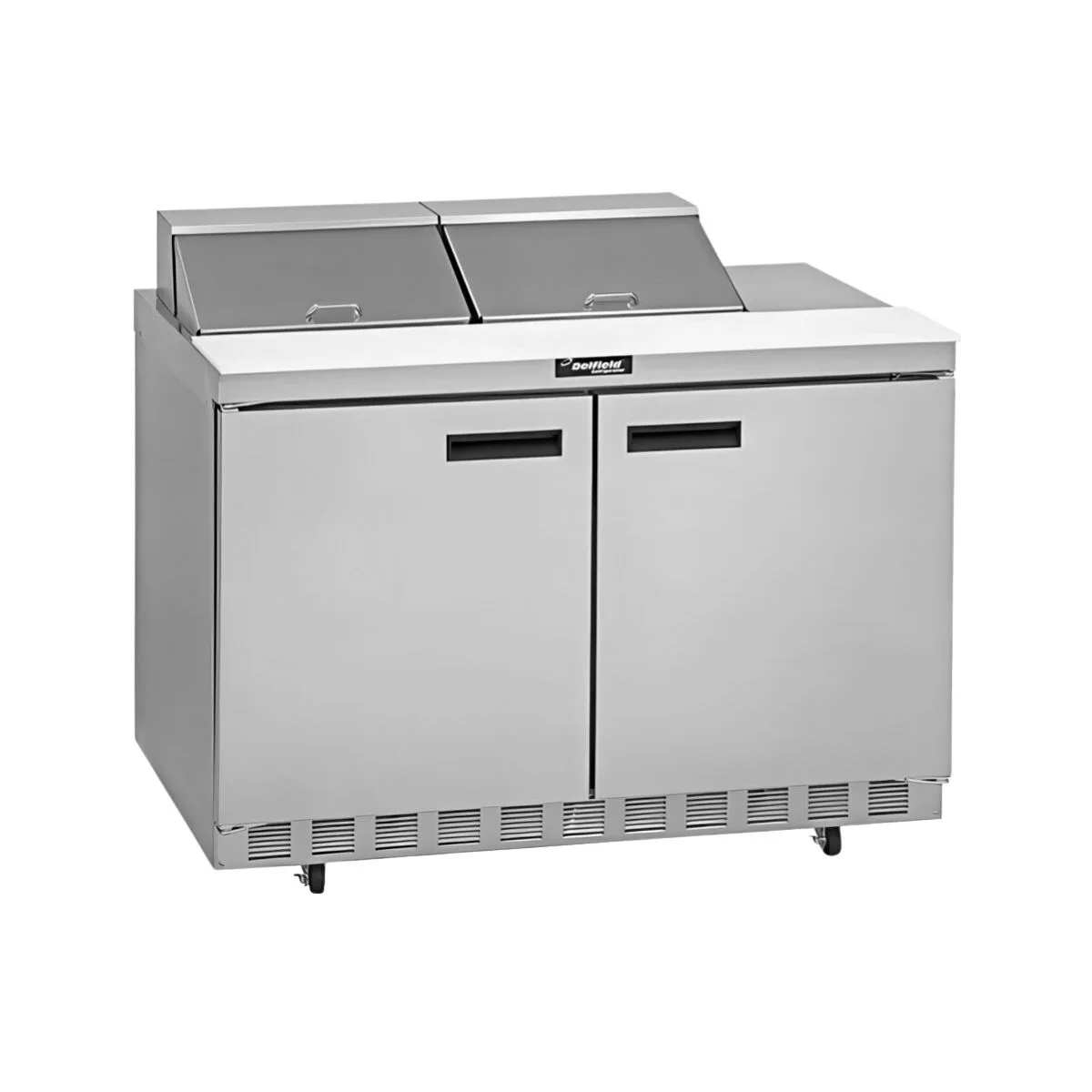 Delfield 4464NP-12 64" 2-Door Sandwich and Salad Prep Table, 12 Pans, 21.6 cu. ft.